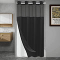 SORTTO Ringless Waffle Shower Curtain with Snap in Liner Set, 71x74, Grey