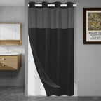 SORTTO Ringless Waffle Shower Curtain with Snap in Liner Set, 71x74, White
