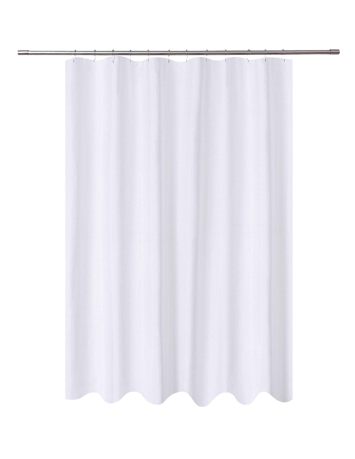 N&Y HOME Fabric Small Stall Shower Curtain Liner Extra Long 36x84, White