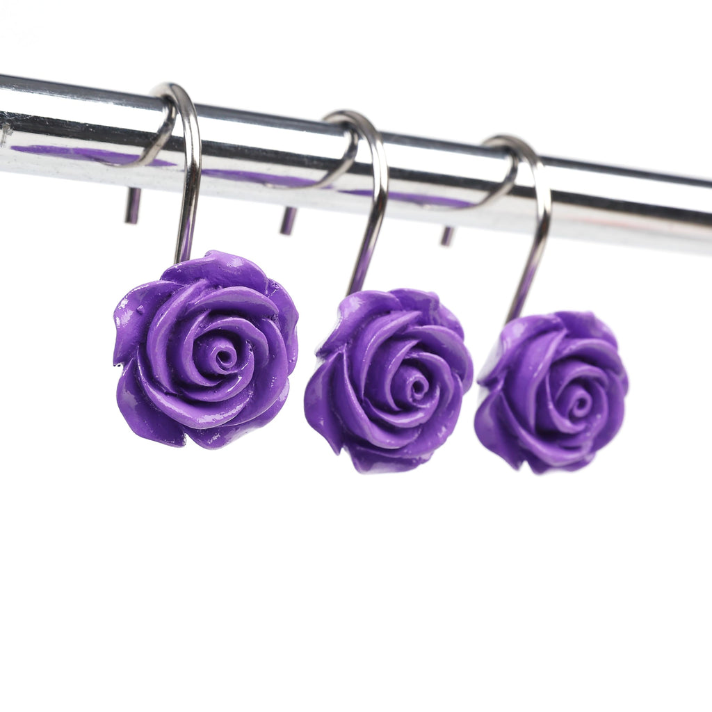 Twofish Home Golden Angel Shower Curtain Hooks Anti Rust Shower Curtain Hooks Decorative Resin Golden Angel Shower Curtain Rings Set of 12