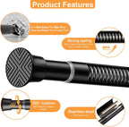 2Pack Tension Curtain Rod 30 to 62Inch, Black Spring Tension Rod Adjustable Shower Curtain Rods No Drilling Expandable Spring Curtain Rods for Windows,Doorway,Bathroom,Closet,7/8" Diameter