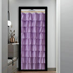 White Ruffle Shower Curtain for Bathroom,72 x 72 Inches, Farmhouse Style