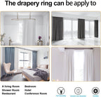 Antique Brass Curtain Rings with Eyelets for Up to 1.2-inch Curtain Rods (Set of 30 PCS Curtain Rings)
