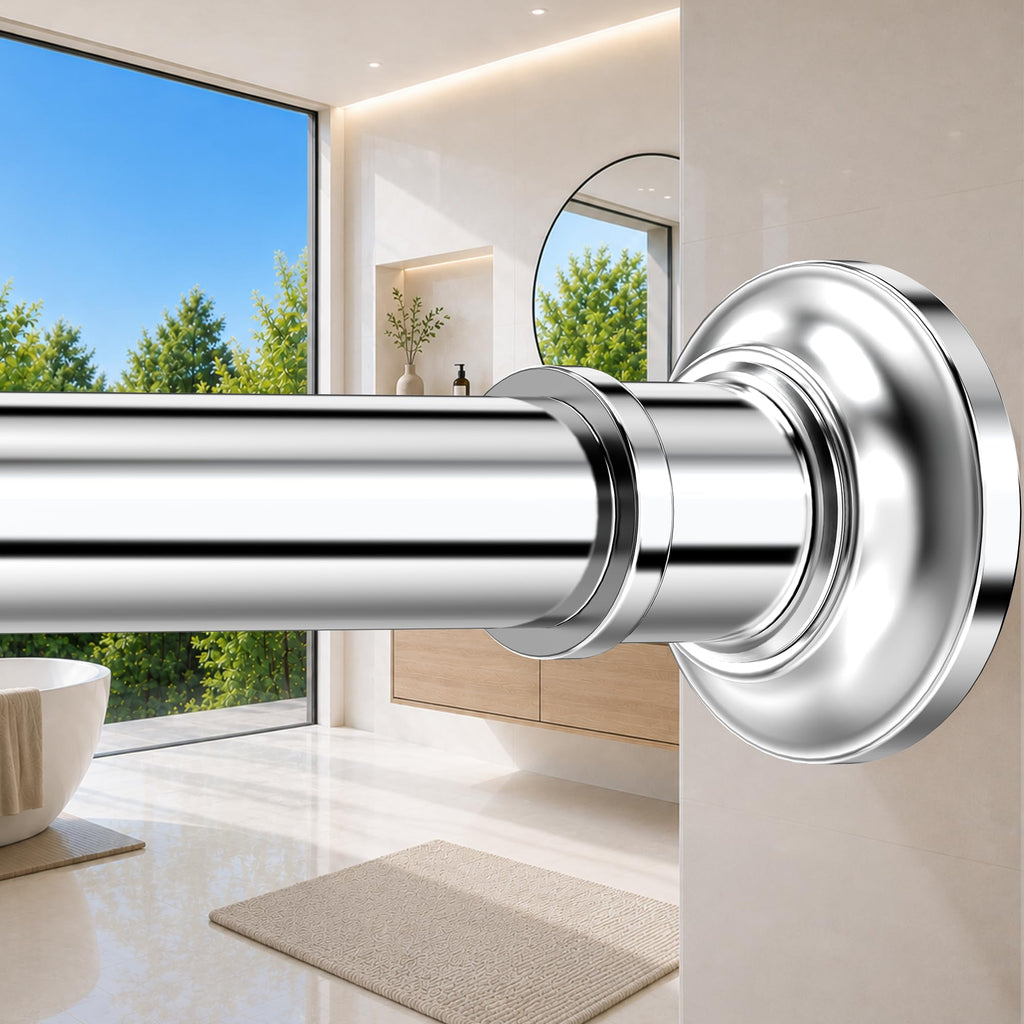 Outdoor Tension Rods No Drilling Long Shower Curtain Rod 30-120 Inch