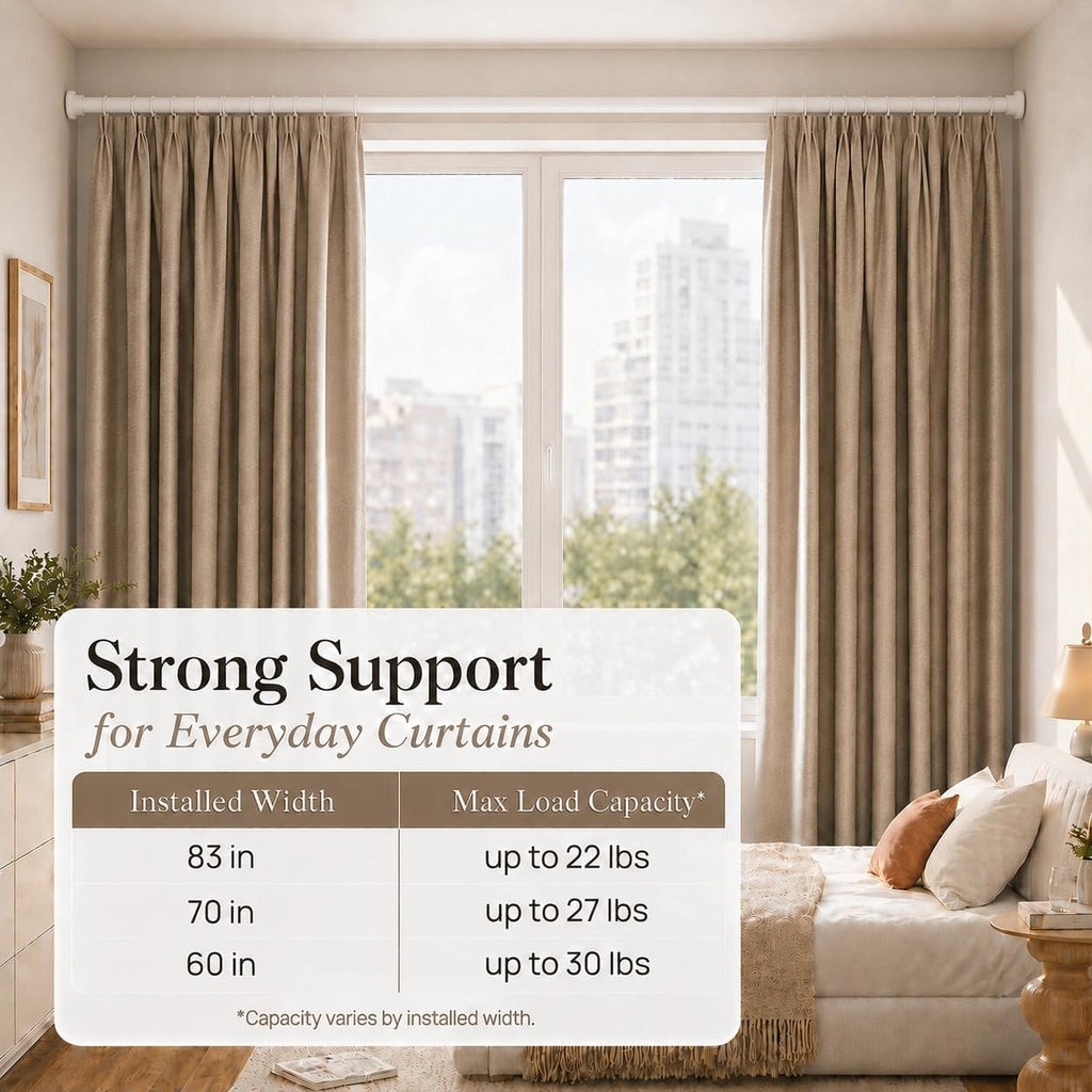 ALLZONE Tension Shower Curtain Rod, 29-84 In, Spring Loaded Curtain Rod