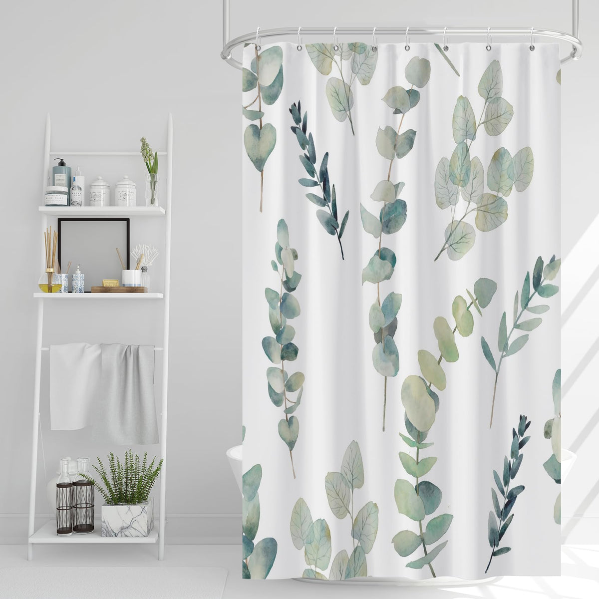AWERT Blue Marble Shower Curtain - Waterproof for Bathroom Decor, Printed Washable With Hooks, 72x72 Inch