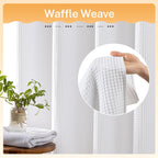 River Dream Cotton Blend Fabric Shower Curtain Set with Liner, White, 54x80
