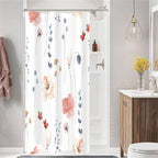 Gibelle Blue Yellow Watercolor Floral Fabric Shower Curtain, 72x72