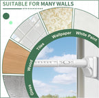 YNL Tension Curtain Rod No Drilling, 41-86 Inch Heavy Duty Shower Curtain Rod, One-Click Adjustable Tension Rods for Bathroom/Patio/Window, Outdoor Rods, Renter Friendly, Non-Slip, White
