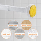 Shower Curtain Rod 31-80 in Adjustable Curtain Rod No Drilling Tension Shower Rod Stainless Steel for Bathroom Room Divider, White