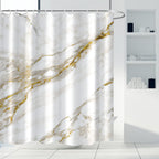 AWERT Blue Marble Shower Curtain - Waterproof for Bathroom Decor, Printed Washable With Hooks, 72x72 Inch