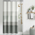 jinchan Ombre Ocean Blue Shower Curtain for Bathroom 70x72 Inch 12 Hooks