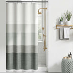 jinchan Ombre Ocean Blue Shower Curtain for Bathroom 70x72 Inch 12 Hooks