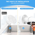 Tension Curtain Rod No Drilling 31-168 In (14ft) 1.1" Dia Adjustable Outdoor White Extra Long Curtain Rods Spring Shower Rods Heavy Duty for Window Bathroom Patio Rust Proof