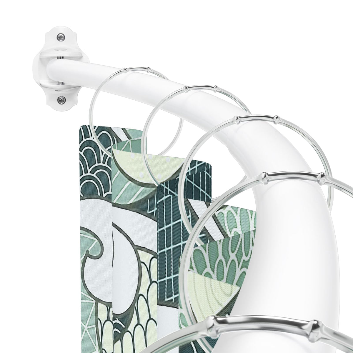 Mcrbeay Curved Shower Curtain Rod, Stainless Steel, Adjustable 40-72 inch