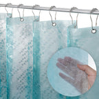 LiBa Shower Curtain PEVA 8G, 72x72 Inch Clear Pebbles with Magnets
