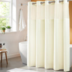 River Dream Cotton Blend Fabric Shower Curtain Set with Liner, White, 54x80