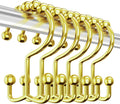 12 Pcs Gold Shower Curtain Hooks, 304 Stainless Steel Shower Curtain Hooks