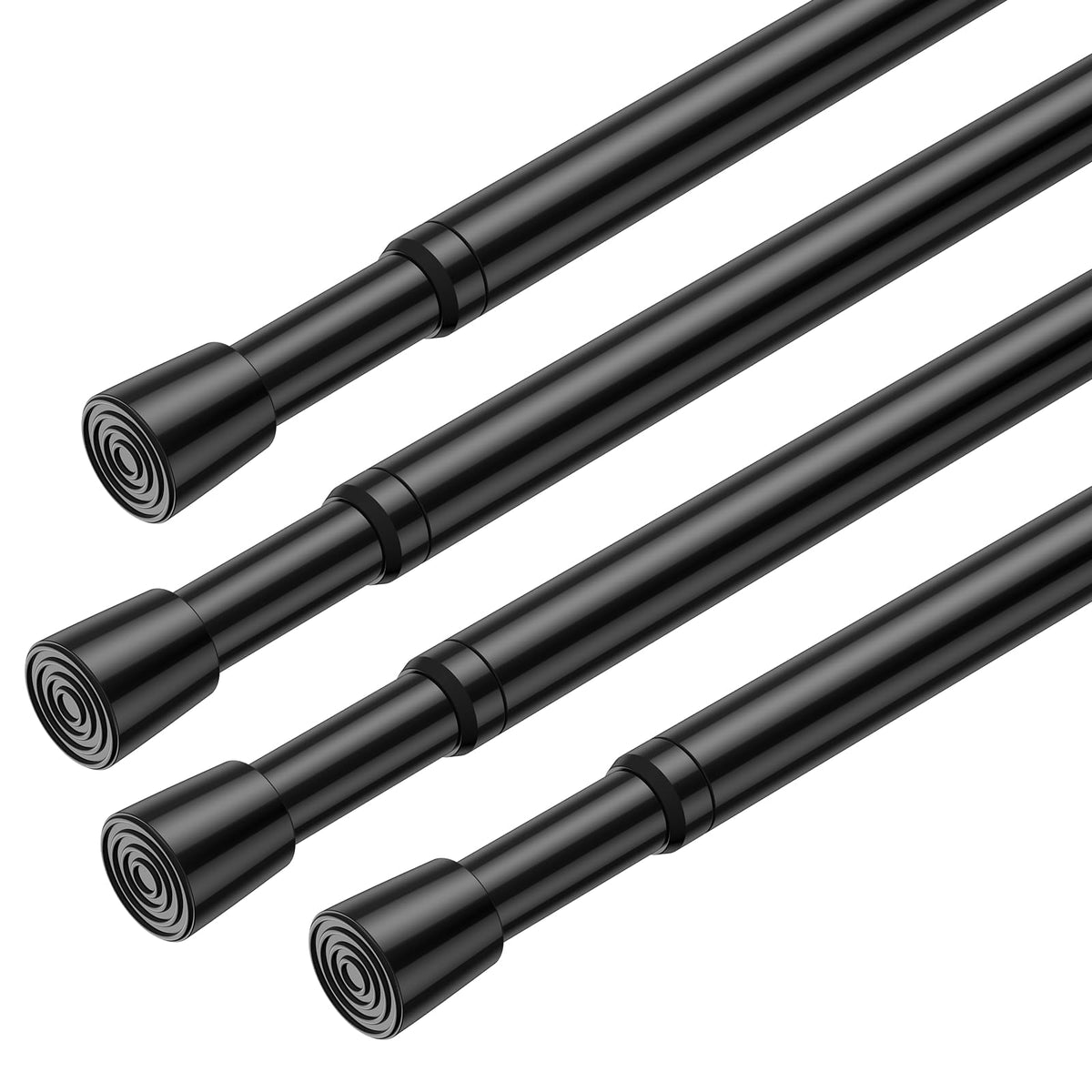 AIZESI 2Pcs Spring Tension Curtain Rods, Adjustable 26-39 Inch, White
