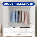 Chrsouly Shower Curtain Rod, 31-76 Inch Adjustable Tension Shower Rod