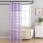 TUDECO Lace Brown Shower Curtain with Attached Valance, 72 x 72 Inch