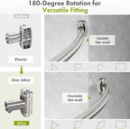 AmazerBath 20-84 Inches Arched Curved Shower Curtain Rod, Heavy Duty Shower Rod Rust Proof Bathroom Curtain Rod, Adjustable Telescoping Design Easy Segmented Installation, Need to Drill, Nickel