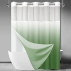 SORTTO Ringless Slub Shower Curtain with Snap in Liner, 71x74, Black