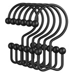 Amazer Gold Shower Curtain Hooks, 12PCS Minimalist Simple Double Shower Curtain Rings, Rust-Resistant Metal Shower Hooks Shower Curtain Hangers, Shower Rings for Bathroom Shower Rods Curtains