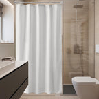 Amazer Ivory Shower Curtain Liner, Ivory Fabric Shower Liner, 2-in-1 Bathroom Shower Curtain and Liner, 12 Grommet Holes, Water Proof, Machine Washable, Hotel Quality, 72 x 72 Inches
