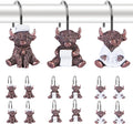 Highland Cow Shower Curtain Hooks Set of 12 for Farmhouse Bath