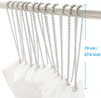 Shower Curtain Hooks Long Size 27inch/70cm, Shower Curtain Rings 12pcs, spa-Quality Look, Stainless Steel