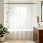 Barossa Design 48 inch Wide Stall Shower Curtain Liner with Magnets, Clear