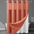 256GSM Heavyweight Ringless Waffle Shower Curtain with Liner, 71x74, White