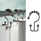 Zenna Home Shower Curtain Hooks, Chrome, Set of 12 – Premium Shower Curtain and Liner Rings with Double Roller Glide and Double-Sided Design – Rust Resistant