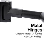 JS Jackson Supplies Double Curved Shower Rod, Metal Construction, Adjustable Between 44 to 70 Inches, Aluminum Rods and Zinc Mounting Hardware, Quality Modern Bathware, Black Finish