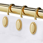 Gold Shower Curtain Hooks Rings, Zinc Alloy with Anti-Rust Coating