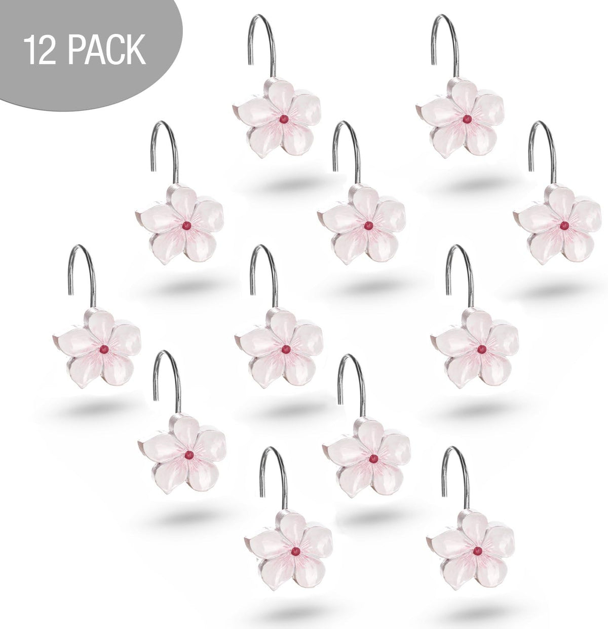 Creative Scents Vanda Shower Curtain Hooks Decorative | Set of 12