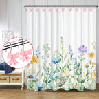 12 pcs Bow Knot Shower Curtain Hooks,Home Decorative Shower Curtain Rings