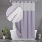 N&Y HOME Stall Waffle Weave Shower Curtain with Snap-in Liner White 36x72