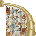 YNL Curved Shower Curtain Rod 35-82In(2.9-6.8Ft), Gold Round Rustproof Shower Rod for Bathroom Bathtub, Adjustable Arched Shower Curtain Rod, Never Rust|Extra Space|Non-Slip|Expandable|Need to Drill