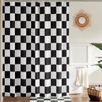 Ohocut Checkered Shower Curtain, Sage Green Shower Curtains for Bathroom, Cute Retro Checkboard Shower Curtain Vintage Aesthetic, Washable Fabric Bath Curtain 72''x72''