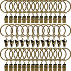40 Pack Curtain Rings with Clips, Drapery Clips with Rings, Drapes Rings 1.26 in Interior Diameter, Fits up to 1 in Curtain Rod, Black