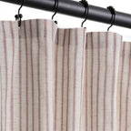 Farmhouse Striped Shower Curtain - 72x84 Inches, Linen Blend Fabric, Breathable & Machine Washable, Rustic Black for Bathroom Decor (Hooks/Liner Not Included)