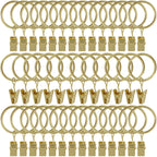 40 Pack Curtain Rings with Clips, Drapery Clips with Rings, Drapes Rings 1.26 in Interior Diameter, Fits up to 1 in Curtain Rod, Black