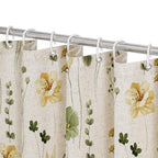Gibelle Blue Yellow Watercolor Floral Fabric Shower Curtain, 72x72