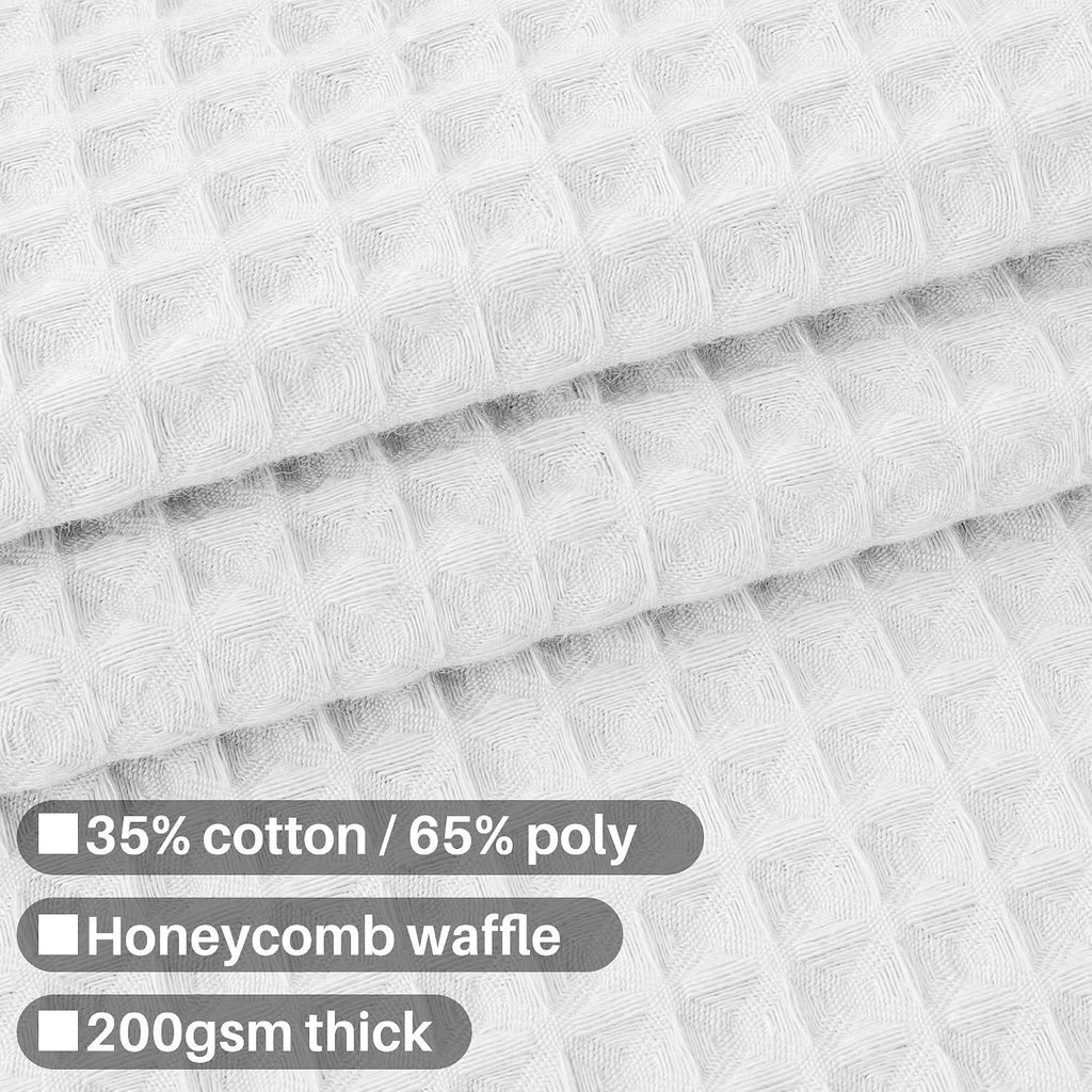 Barossa Design Waffle Weave Extra Long Shower Curtain White, 72x84