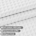 Barossa Design Waffle Weave Extra Long Shower Curtain White, 72x84