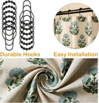 Boomkin Block Print Scalloped Shower Curtain Set with 12 Hooks