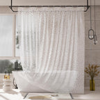 AmazerBath Heavy Shower Curtain Liner, 100% EVA Clear Green Heavy Duty Luxury Soft Shower Curtain and Liner 2-in-1, 72x72 Plastic Weighted Shower Liner, 12 Rustproof Grommets & 3 Heavyweight Stones