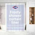 Clorox Shower Curtain Liner & Hooks, Premium Lightweight Flexible Waterproof 4g PEVA for Bathroom with Weighted Magnets, Standard Size 70" x 72", Frosty 1 Pack